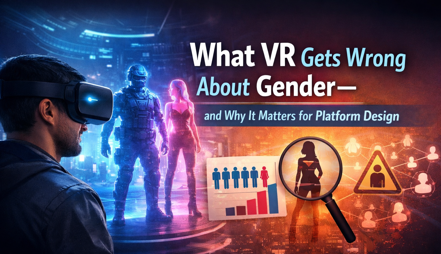 Illustration representing gender representation in VR platforms